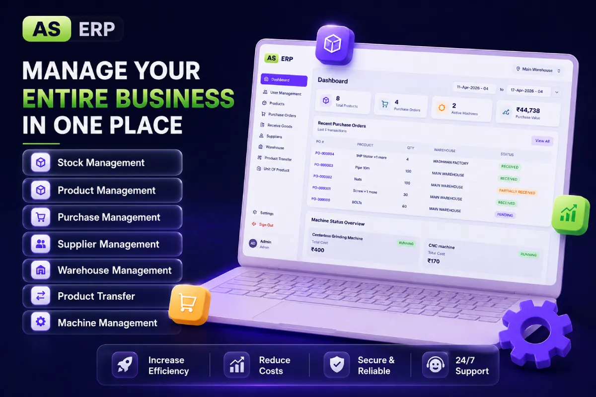 AS ERP Manufacturing Dashboard – Real-time Inventory & Business Management